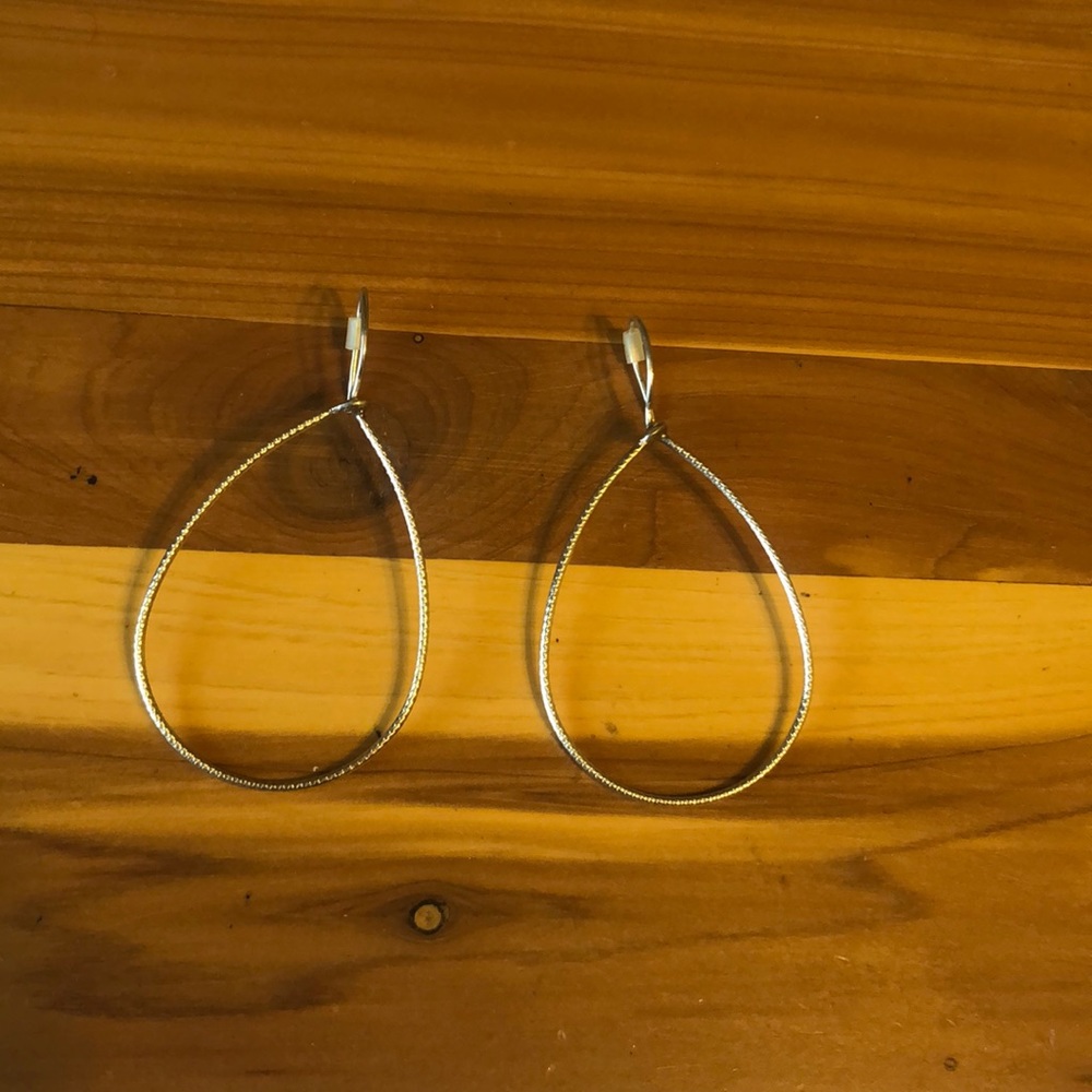 Chico’s hammered silver hoop earrings